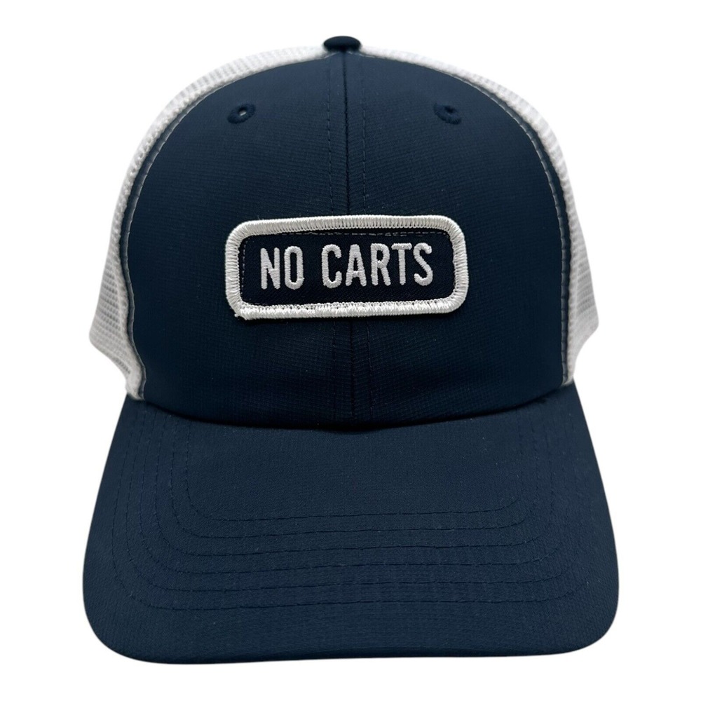 Imperial Golf No Carts Hat Cap Snapback Navy Blue White Mesh Back‎ Trucker